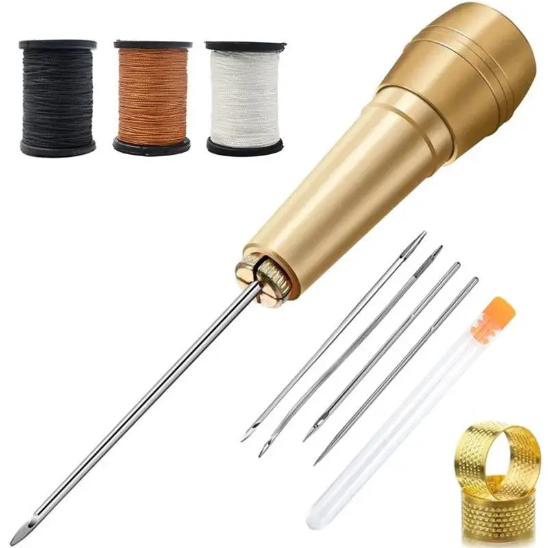 Leather Sewing Kit – Copper Handle, 4 Needles & Nylon Thread Leather Sewing Kit SPOT A4