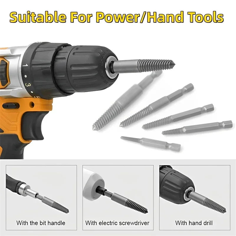 5-Piece Screw Extractor Drill Bit Set – Broken Bolt Remover Screw Extractor Set SPOT
