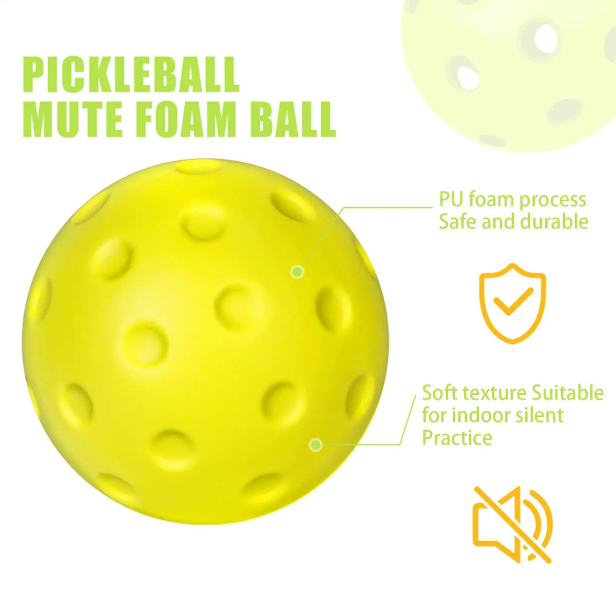 Indoor Silent PU Foam Pickleball Training Ball 74mm Pickleball Training Ball SPOT