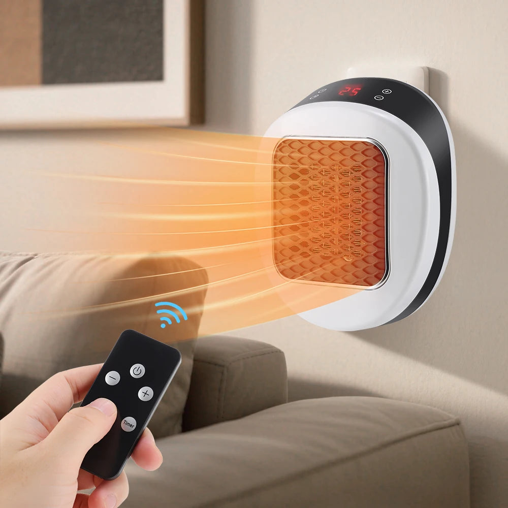 Wall-Mounted Mini Electric Fan Heater with Remote Control Wall Heater Fan SPOT