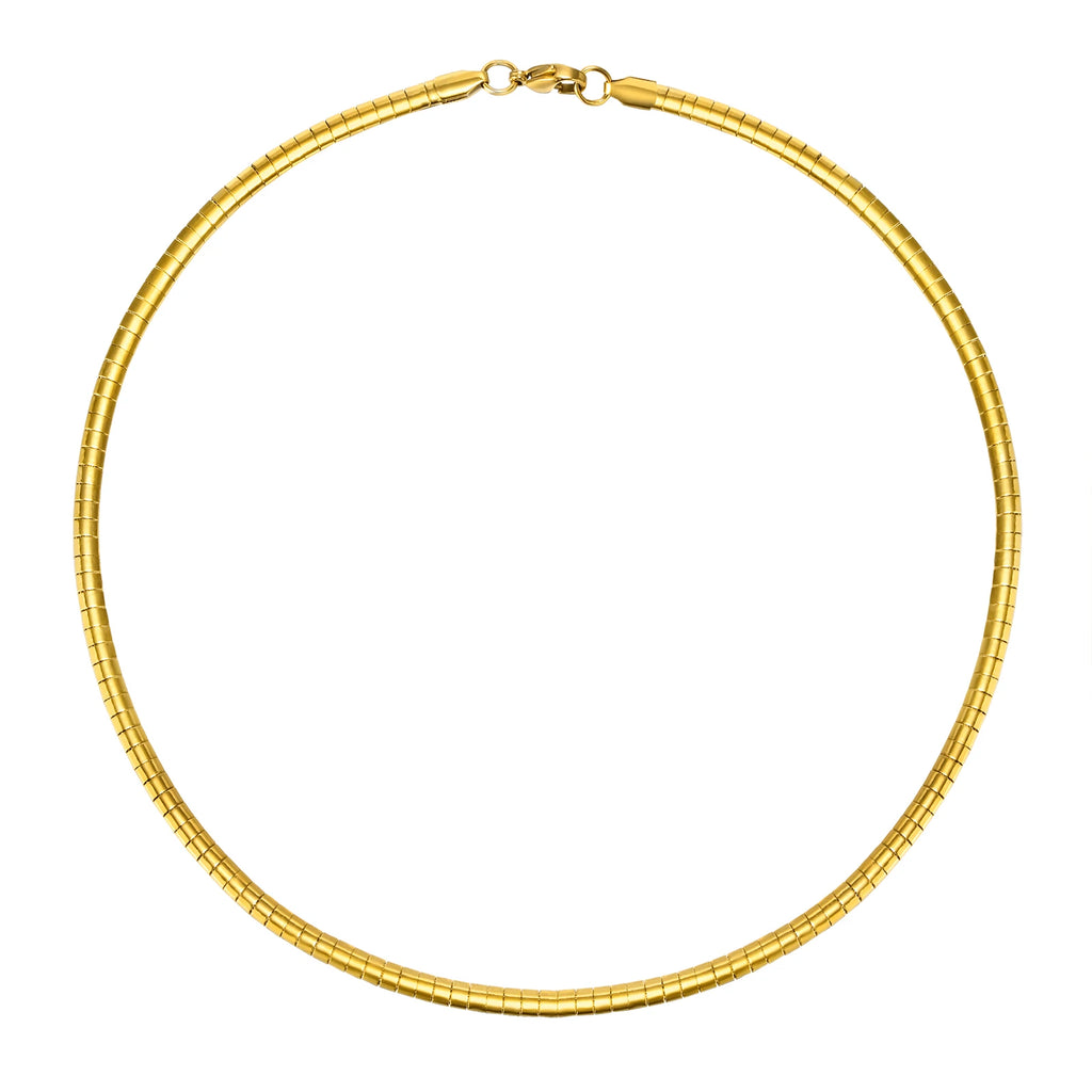 Meaeguet Gold Torque Choker Necklace – Stainless Steel Cuff Choker Necklace SPOT