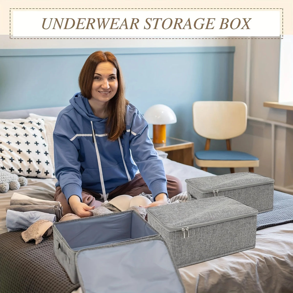 Stackable Foldable Fabric Storage Boxes with Lids & Handles Fabric Storage Box SPOT
