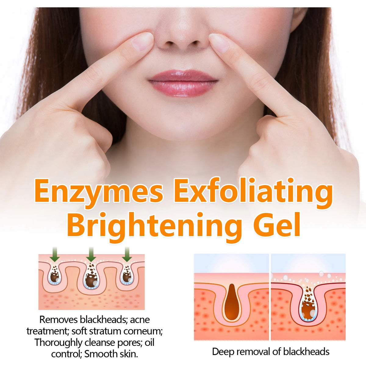 Hoygi Orange Enzyme Exfoliating Brightening Gel 50g Exfoliating Face Gel SPOT