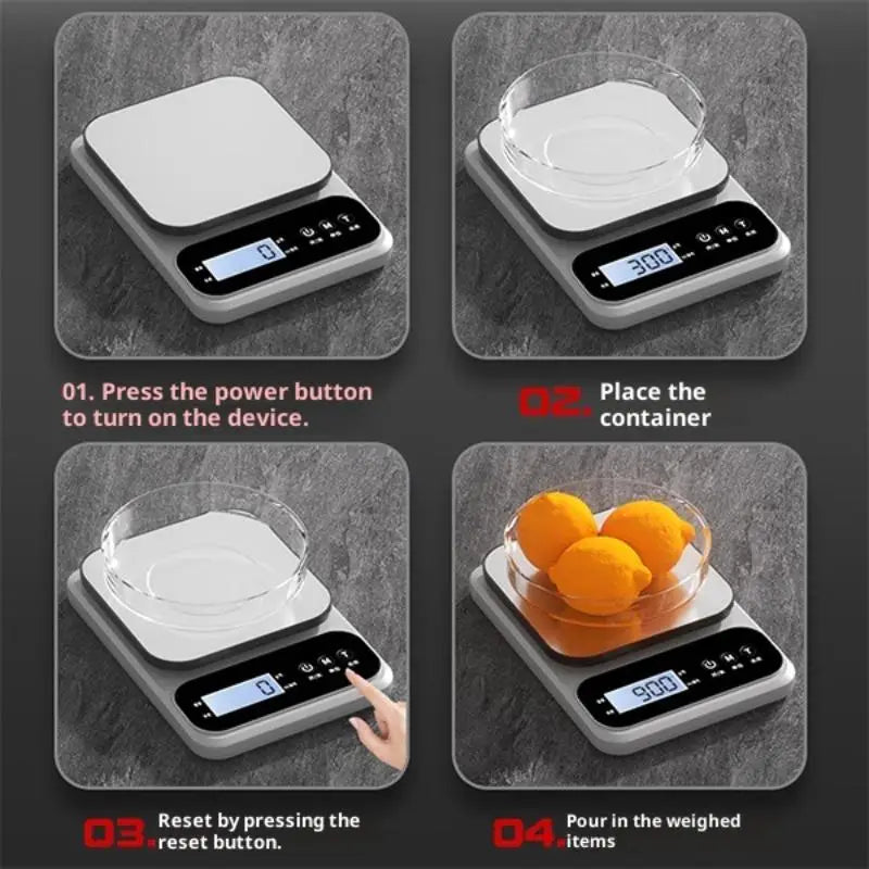 10kg Rechargeable Digital Kitchen Scale – LCD Gram Scale Digital Kitchen Scale SPOT