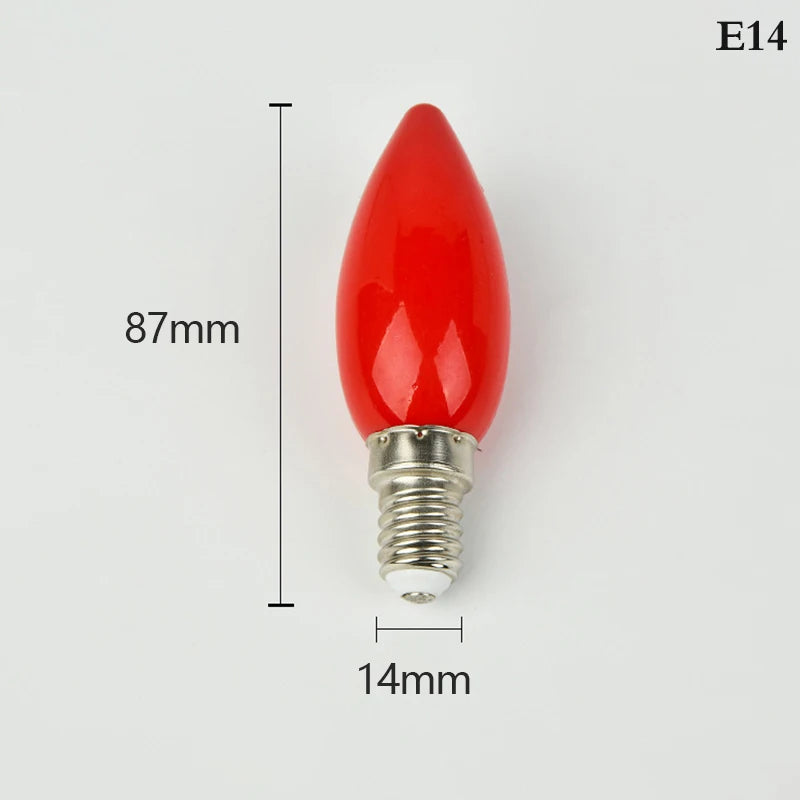 Red LED Altar Candle Bulb E12/E14 – Temple & Buddha Lamp Decorative LED Bulb SPOT E14