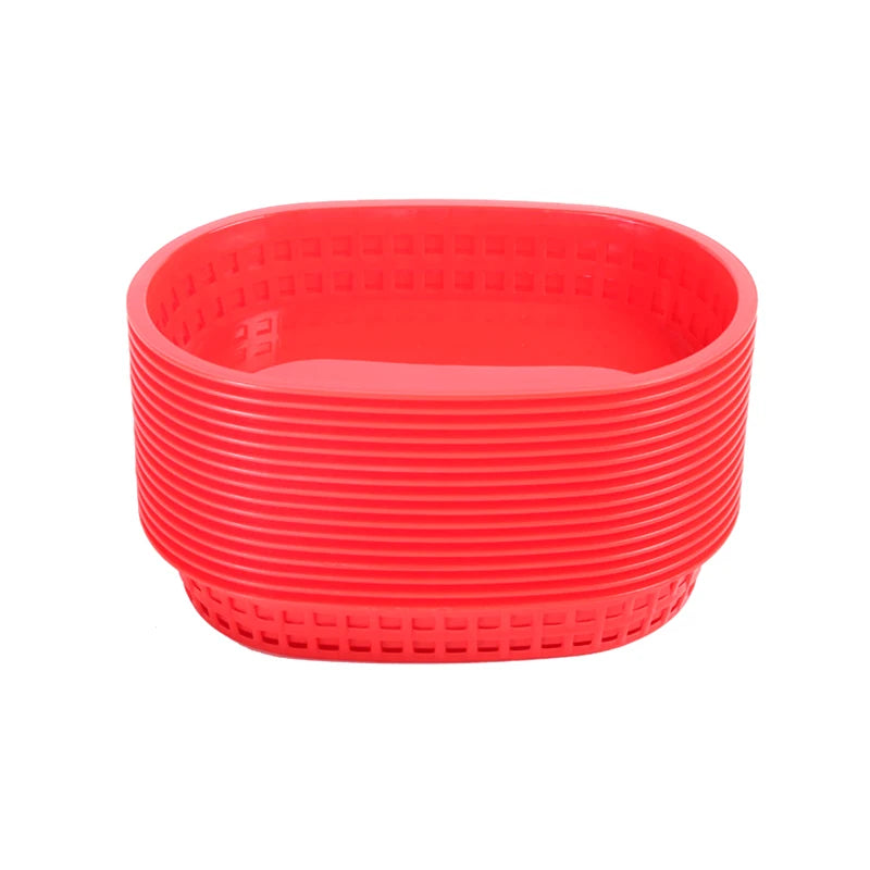 Plastic Fast Food Serving Basket – Fries, Burgers & Deli Tray Food Serving Basket SPOT