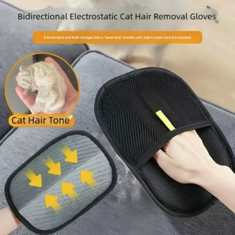 Pet Hair Removal Gloves – Cat & Dog Grooming Brush Pet Grooming Gloves SPOT