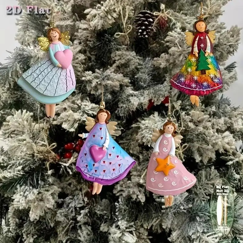 4-Pack Vintage Handmade Angel Christmas Ornaments | Set of 4 Christmas Ornaments SPOT