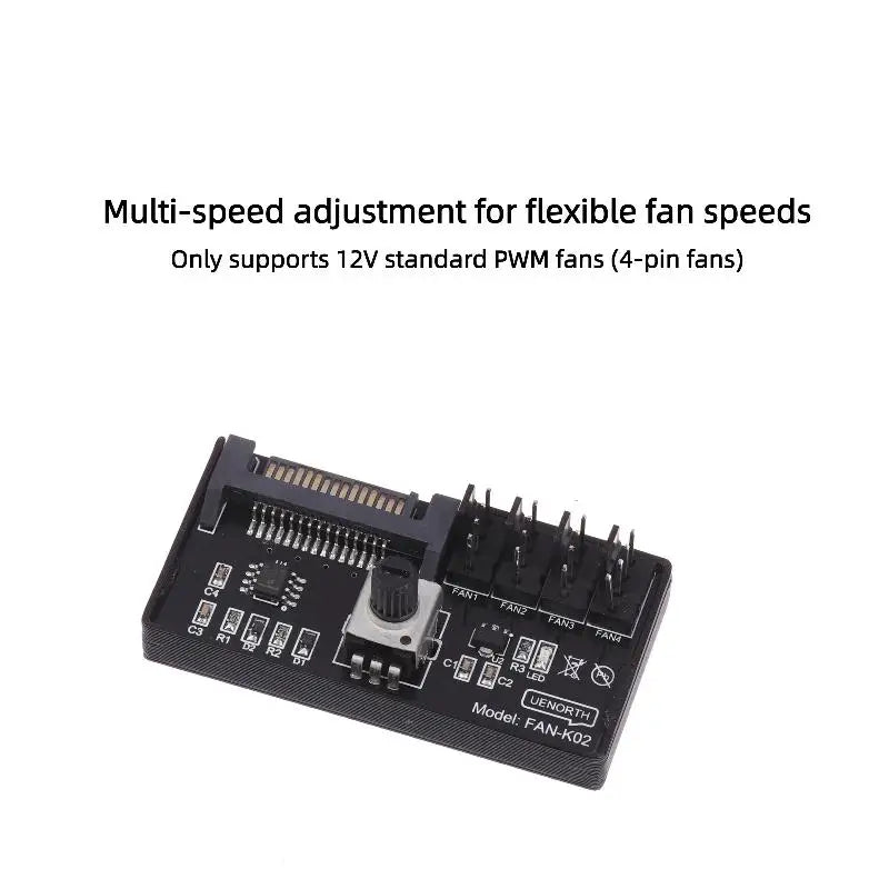PWM Fan Speed Controller Hub – 4 & 6 Way SATA 4-Pin 60W PWM Fan Hub Controller SPOT