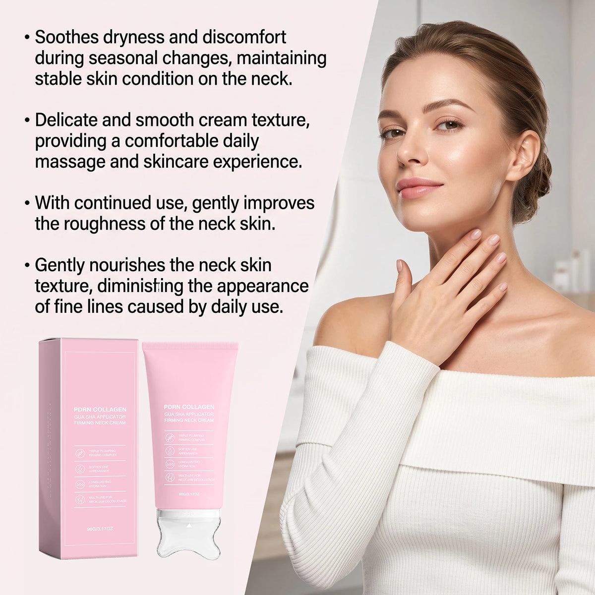 PDRN Collagen Gua Sha Neck Cream – Firming Contour Care Neck Firming Cream SPOT