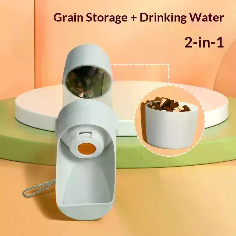 Portable 2-in-1 Pet Water Bottle & Food Container – Travel Pet Travel Bottle SPOT