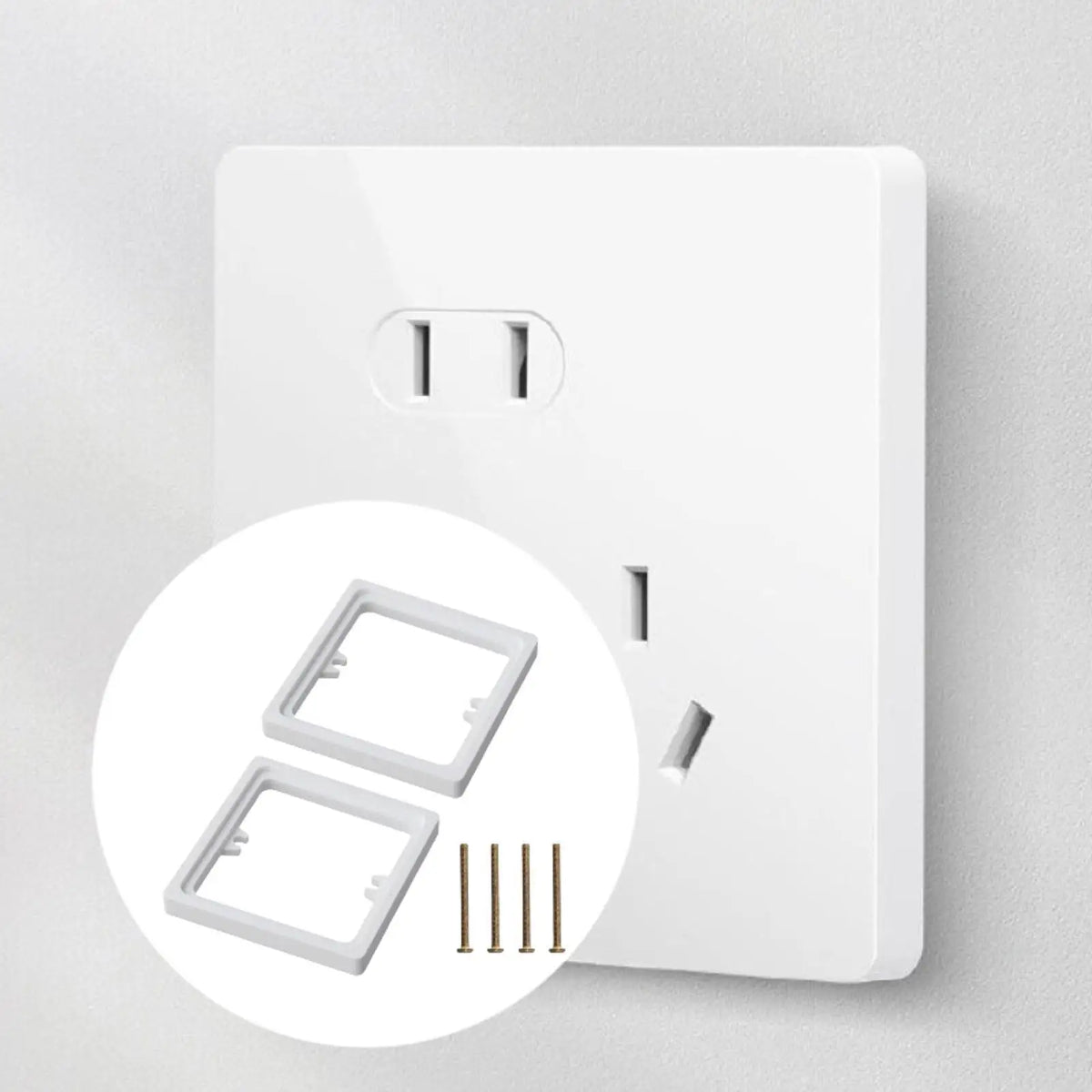 2-Pack Socket Wall Plate Spacers – 10mm Gang Box Extender Electrical Box Spacer SPOT white