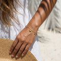 Shell Zirconia Bracelet – Gold Waterproof Stainless Steel Fashion Bracelet SPOT BR-3083G