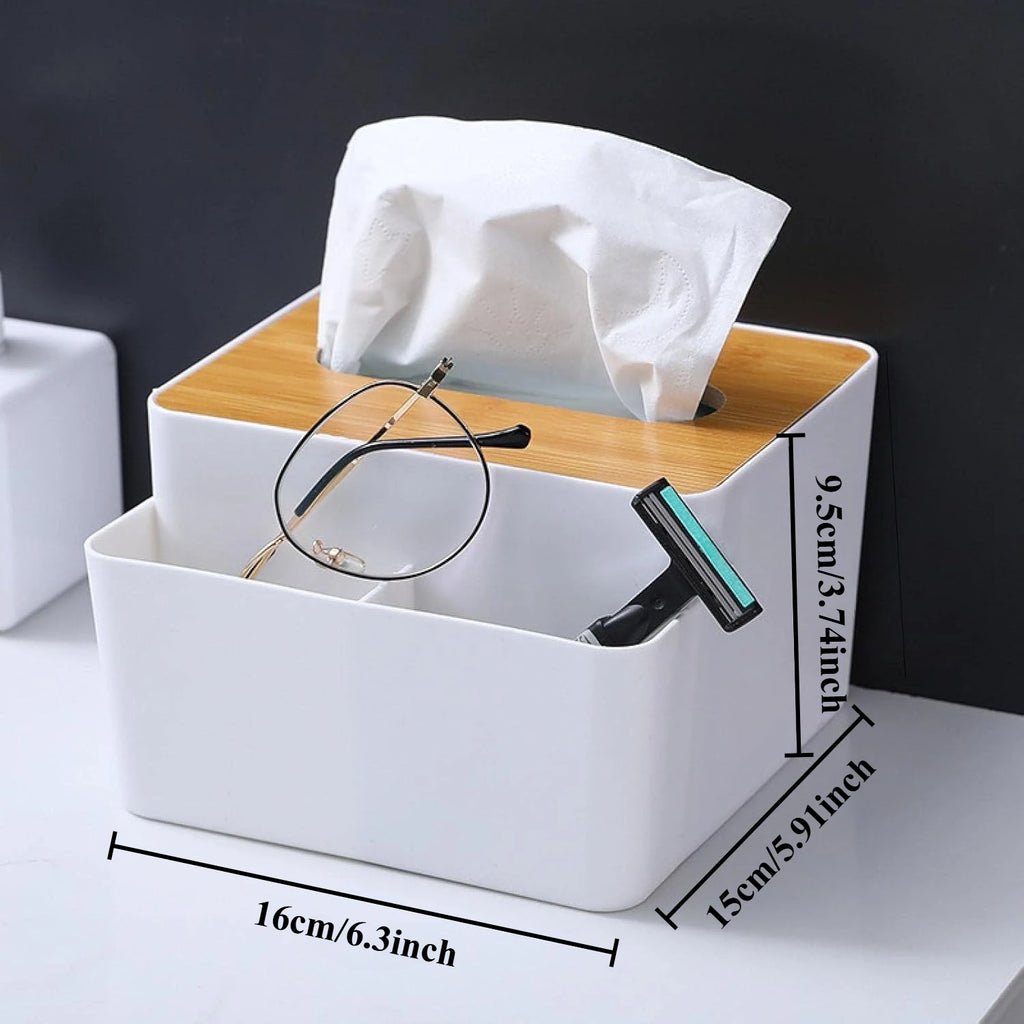 White Plastic Tissue Box Holder – Car, Bathroom & Office Tissue Box Holder SPOT