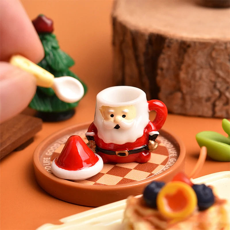 Mini Santa Claus Teacup Resin Decoration – Christmas Miniature Christmas Miniature Decor SPOT
