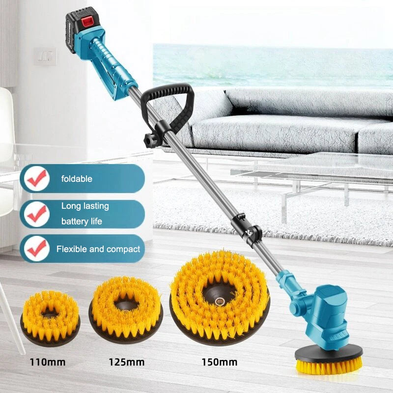 Retractable Electric Cleaning Brush – Bathroom & Home Scrubber Electric Cleaning Brush SPOT Chrome