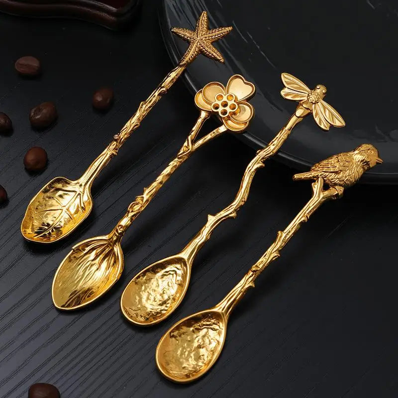 Retro Dragonfly Metal Coffee Spoon – Zinc Alloy Dessert Spoon Decorative Coffee Spoon SPOT