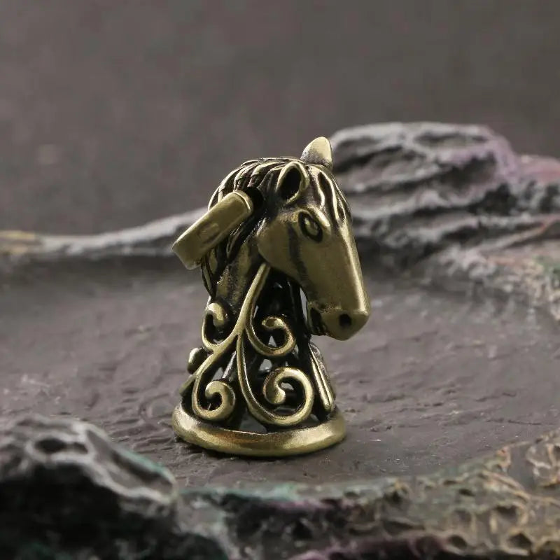 Vintage Brass Horse Head Bell Pendant – Keychain Lucky Charm Keychain Bell Charm SPOT