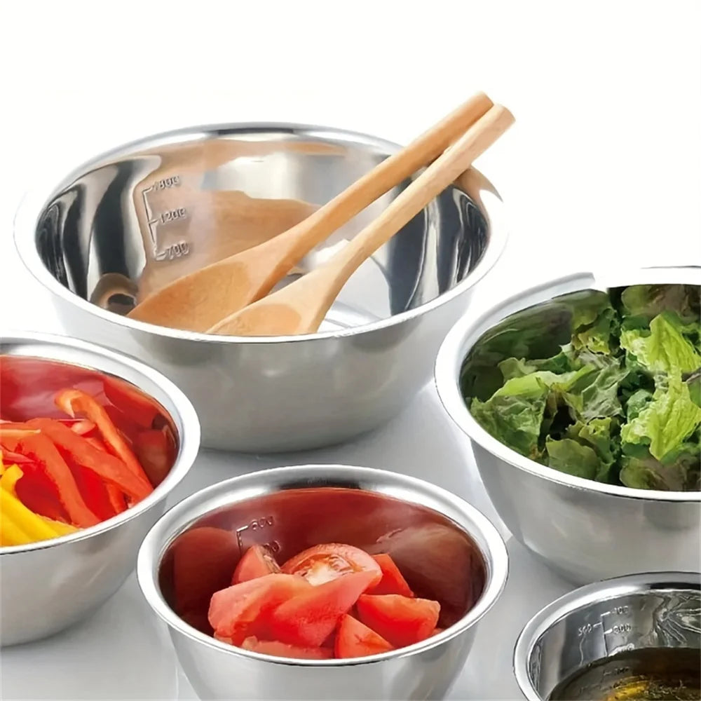 5-Piece Stainless Steel Nesting Mixing Bowl Set | Non-Slip Mixing Bowl Set SPOT