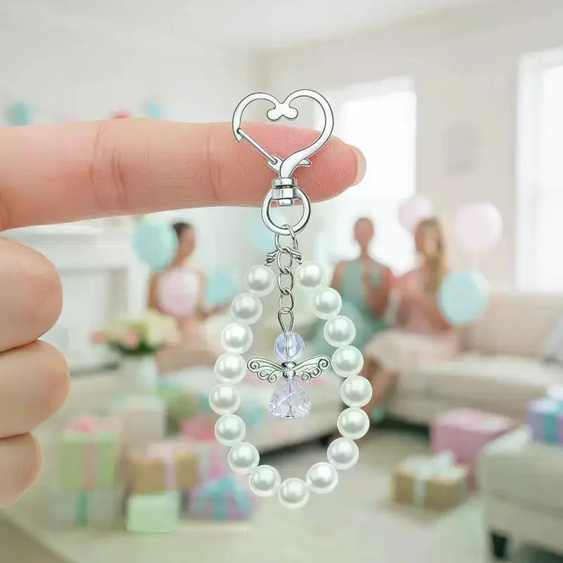 Angel Keychain Favors 10-Set Pearl Guardian Keyring Gift Sets Party Favor Set SPOT