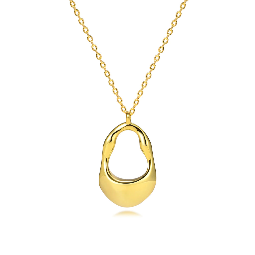 18K Gold Plated Hollow Geometric Pendant Necklace for Women Pendant Necklace SPOT PNB-058G