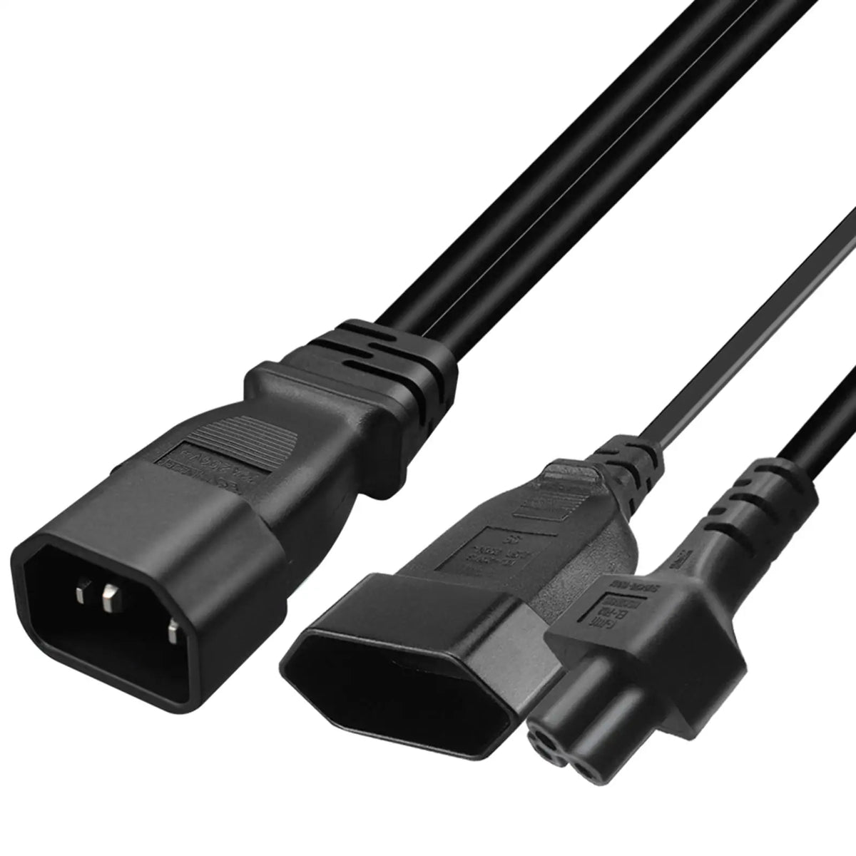 C14 to C5 Power Cable Y Splitter Adapter Cord 0.32m 13A Power Adapter Cable SPOT
