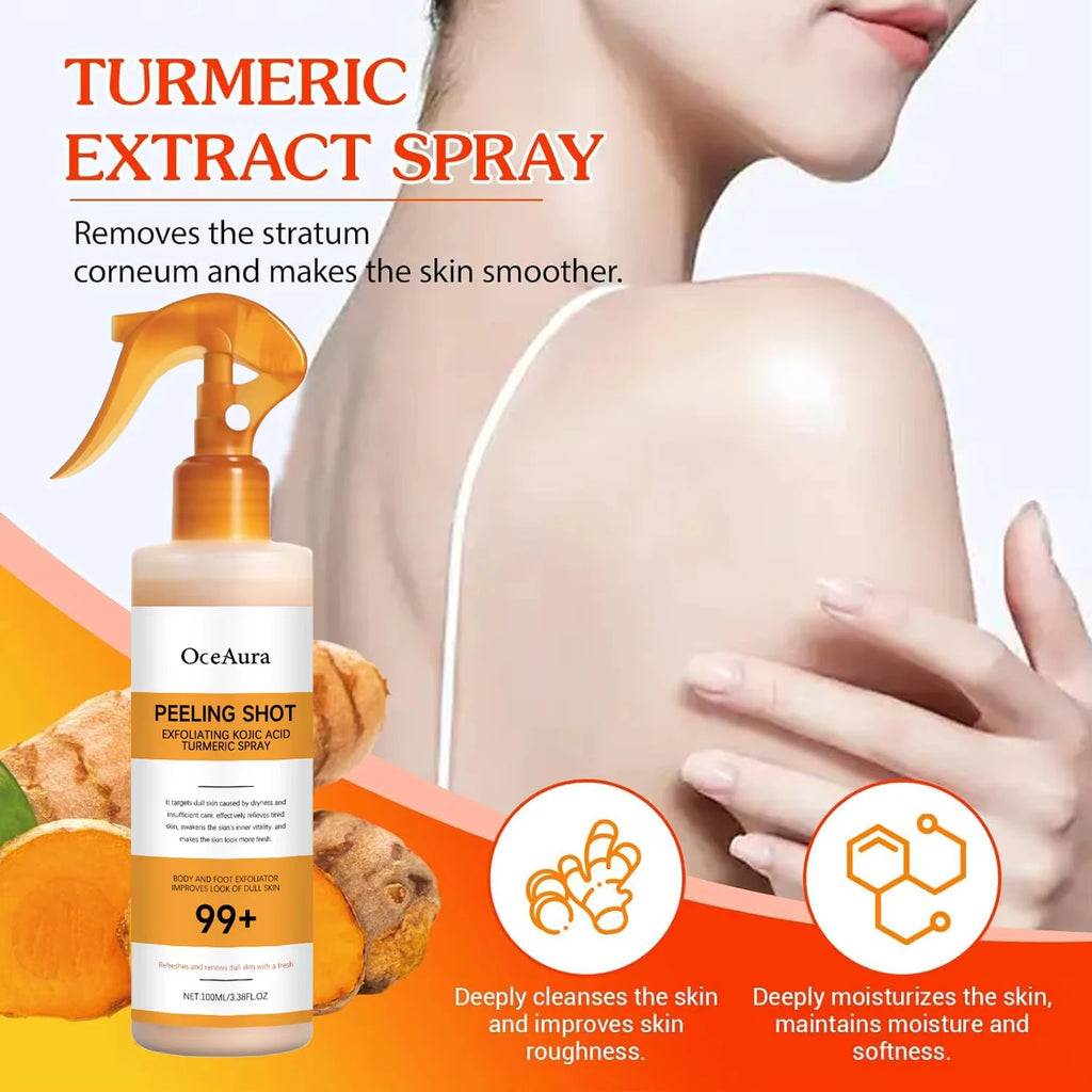 OceAura Kojic Acid Turmeric Exfoliating Body Spray 100ml Body Exfoliating Spray SPOT
