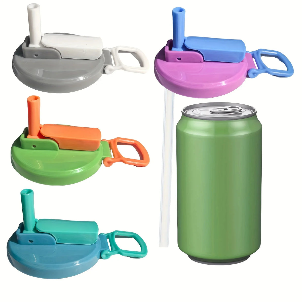 Reusable Can Lids with Straw – 4 Colors, BPA-Free PP Reusable Can Lid SPOT