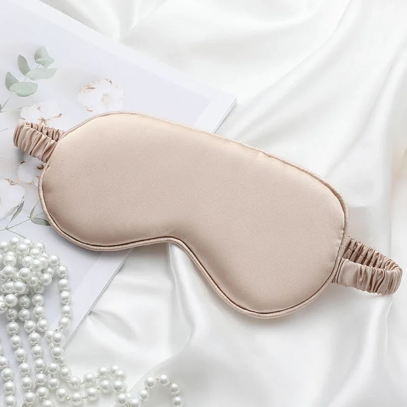 Double-Sided Silk Sleep Eye Mask – Light Blocking & Breathable Sleep Eye Mask SPOT Milk Tea Color