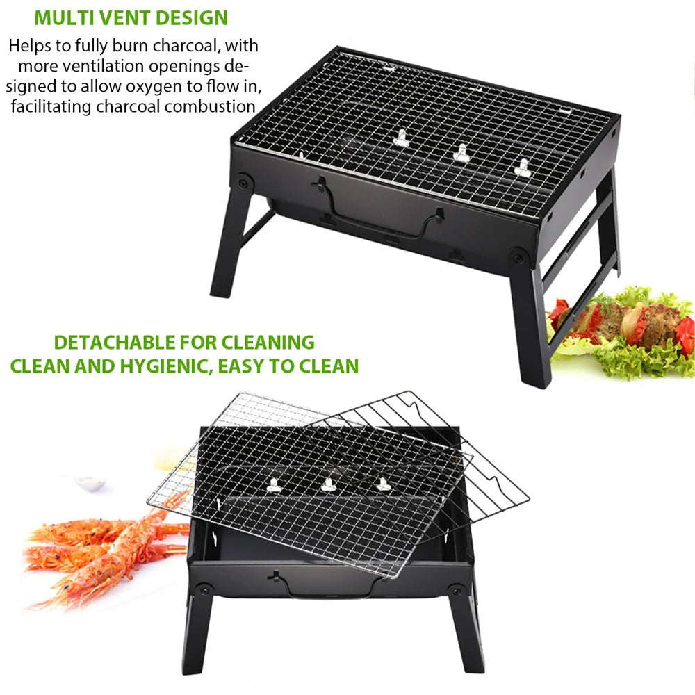 Portable Foldable Charcoal BBQ Grill – Camping & Outdoor Portable Charcoal Grill SPOT
