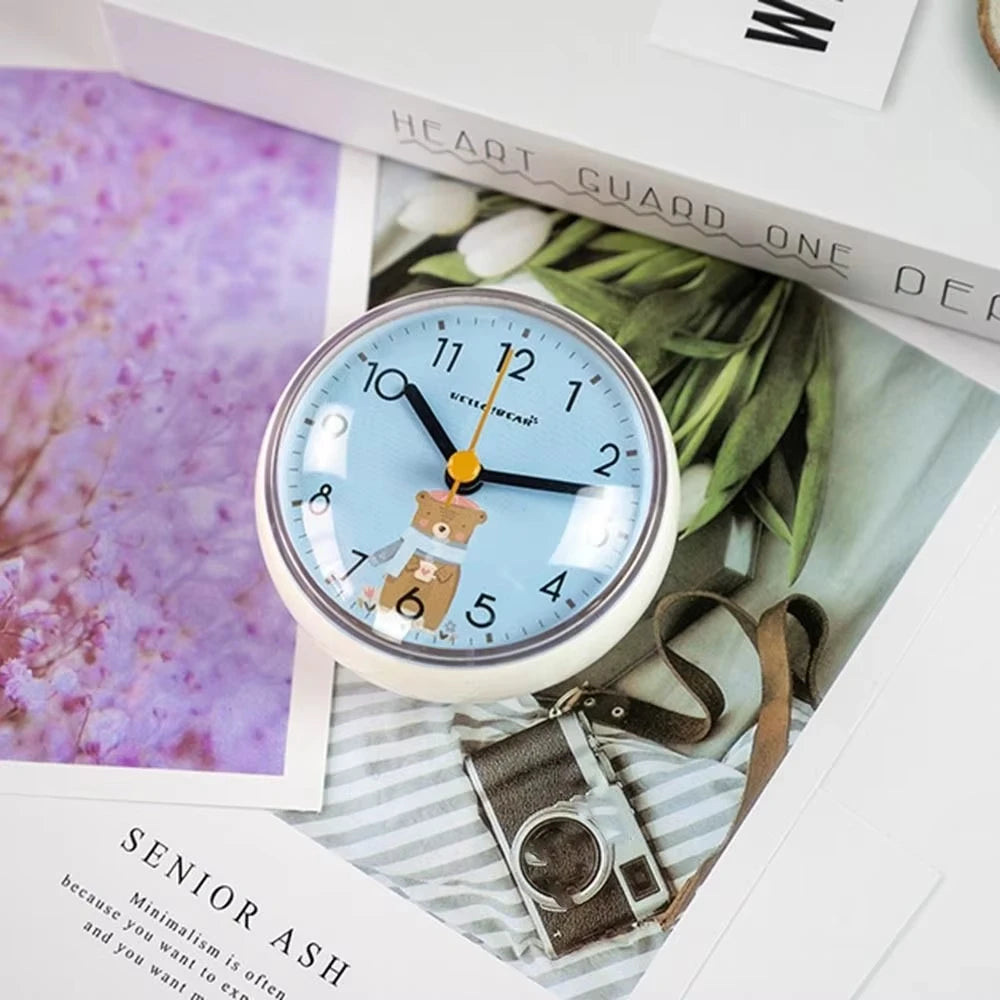 Mini Bear Waterproof Suction Clock 7cm – Bathroom & Kitchen Waterproof Wall Clock SPOT