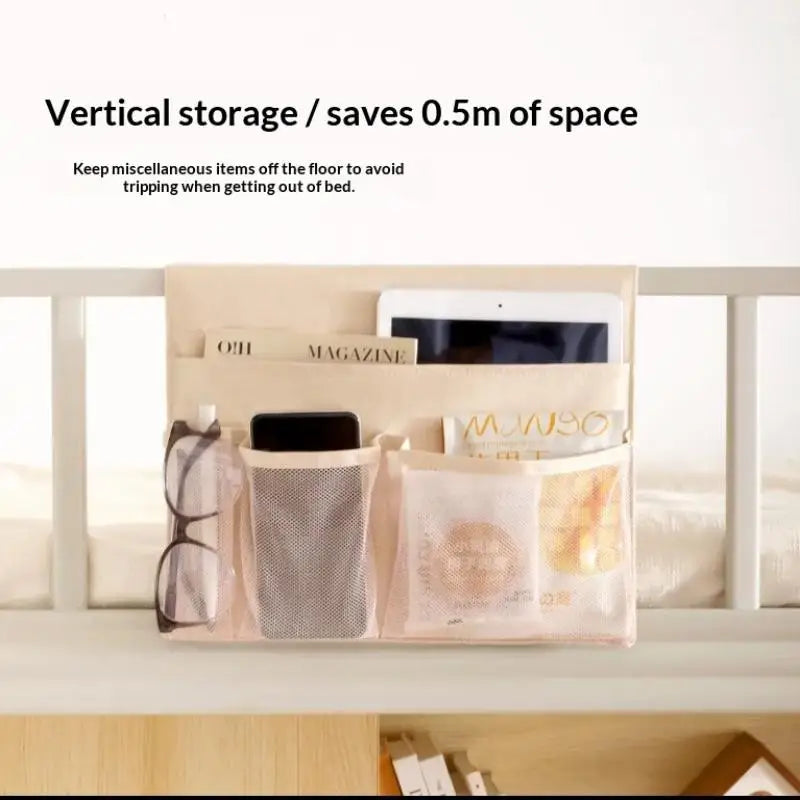 Bedside Hanging Storage Organizer Bag with Hook – Canvas Hanging Storage Organizer SPOT