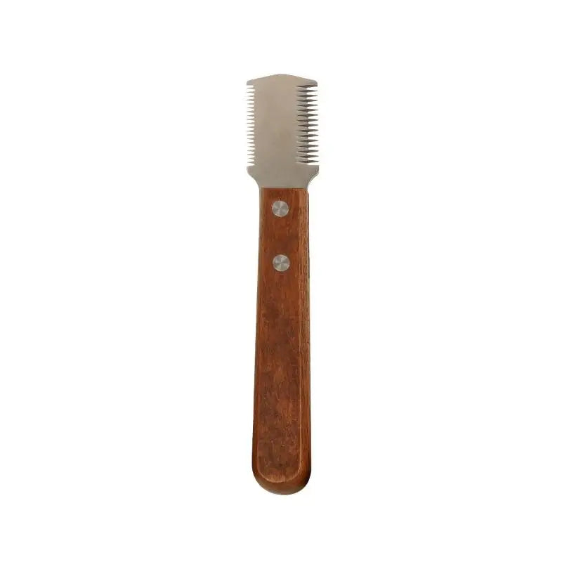 Pet Stripping Knife – Stainless Steel Grooming Tool Wood Handle Pet Grooming Knife SPOT A2