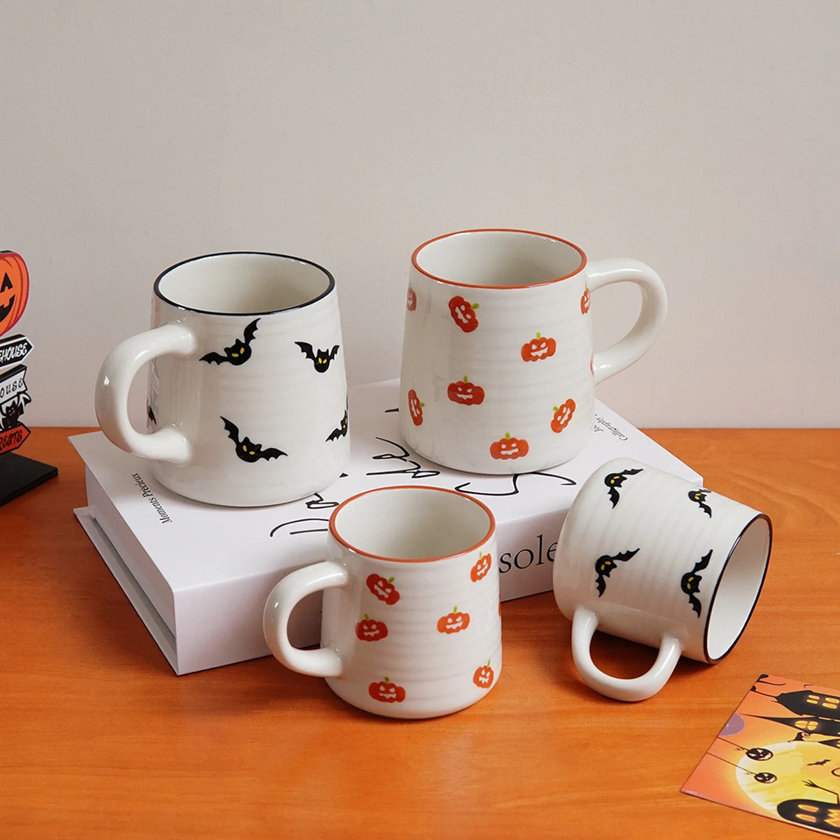 Halloween Ceramic Mug – Pumpkin & Bat Espresso Cup Halloween Ceramic Mug SPOT