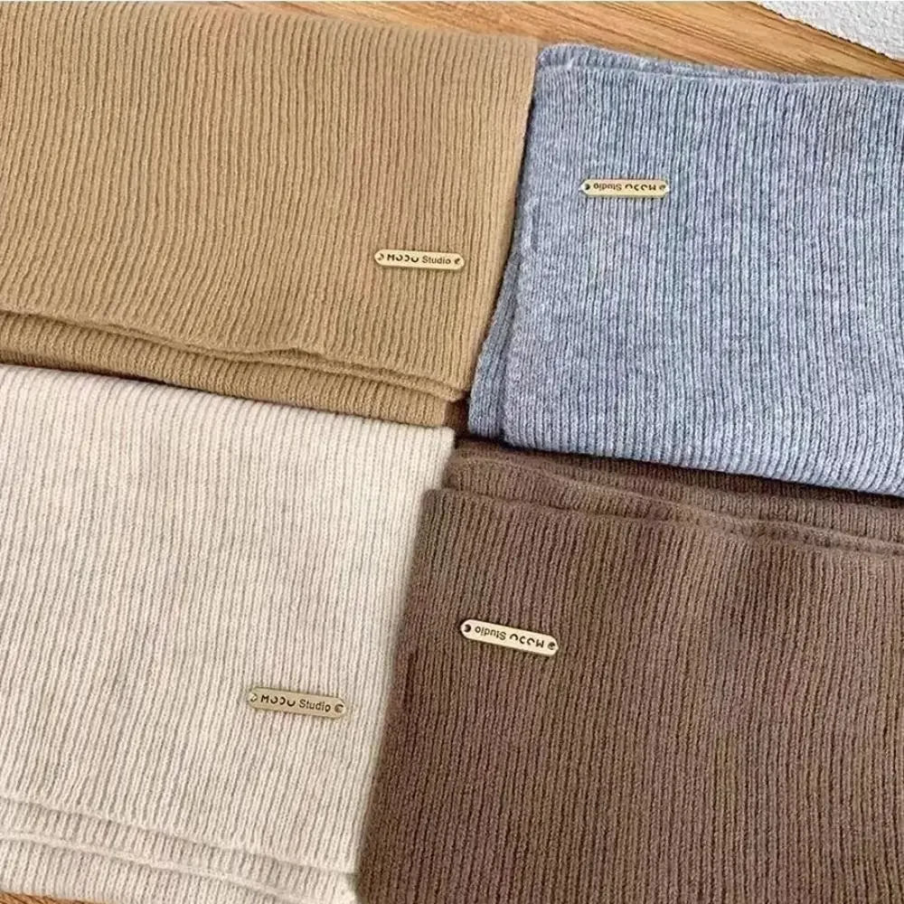 Women's Winter Knit Neck Warmer Cross Scarf – Solid Color Knit Neck Warmer Scarf SPOT