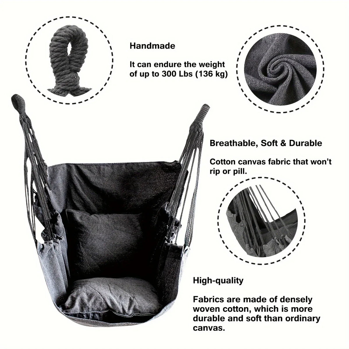 Portable Canvas Hammock Swing Chair – Indoor & Outdoor Hammock Swing Chair SPOT