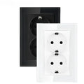 EU 16A Double Wall Socket – Tempered Glass Crystal Panel 123×86mm Wall Electrical Socket SPOT EU(EU)