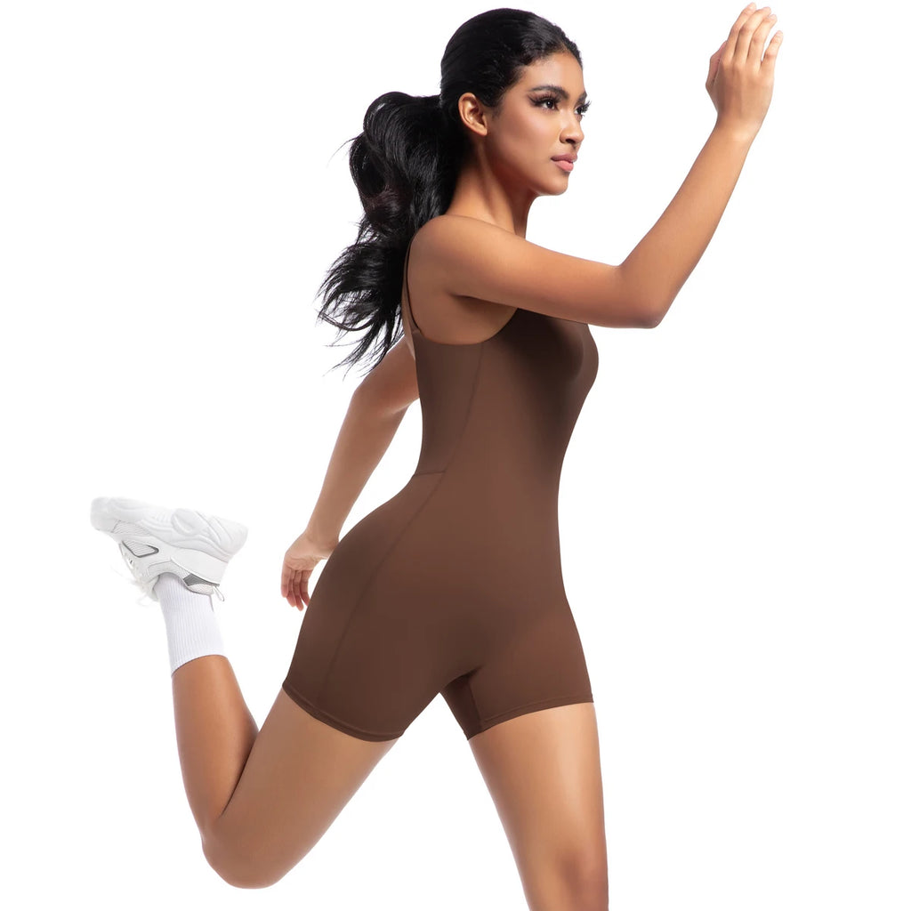 Women's Seamless Strappy Backless Fitness Bodysuit – Hip Lift Sports Bodysuit SPOT
