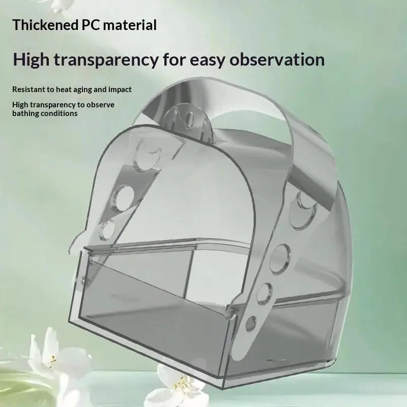 Transparent Bird Bath Box with Removable Drawer | Cage Mount Bird Bath Box SPOT