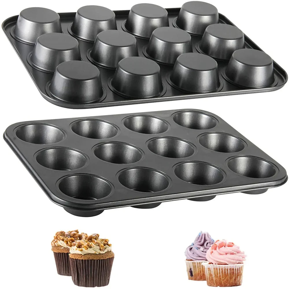 Square Cupcake & Muffin Pan – Non-Stick Carbon Steel 6 or 12 Cup Cupcake Muffin Pan SPOT