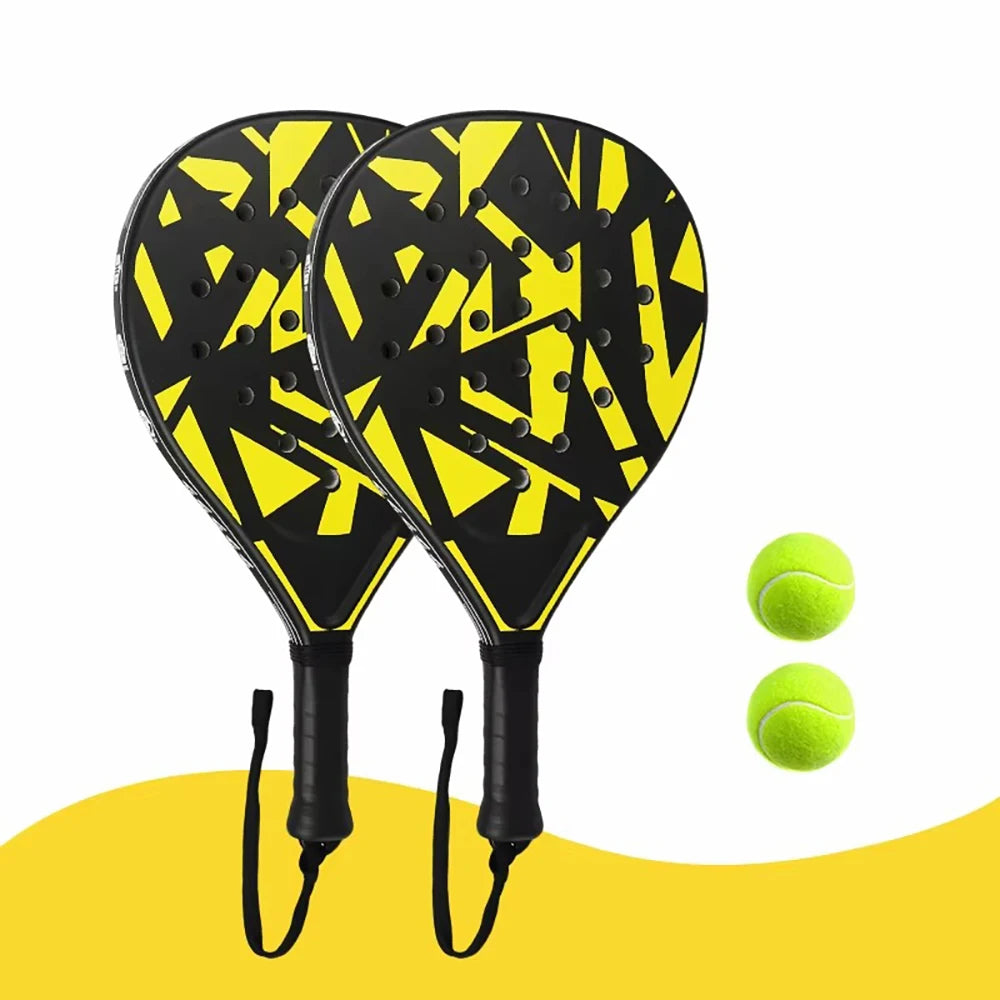 Beginner Padel Racket – EVA Softcore Lightweight Paddle, Kids & Adults Padel Racket SPOT YELLOW