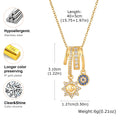 Multi Charm Necklace – 18K Gold Plated Stainless Steel CZ Charm Pendant Necklace SPOT NC-2613G