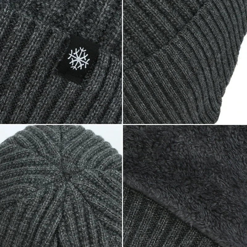 Winter Knitted Hat Velvet Ear Cover – Unisex Cold Weather Cap Winter Knitted Hat SPOT