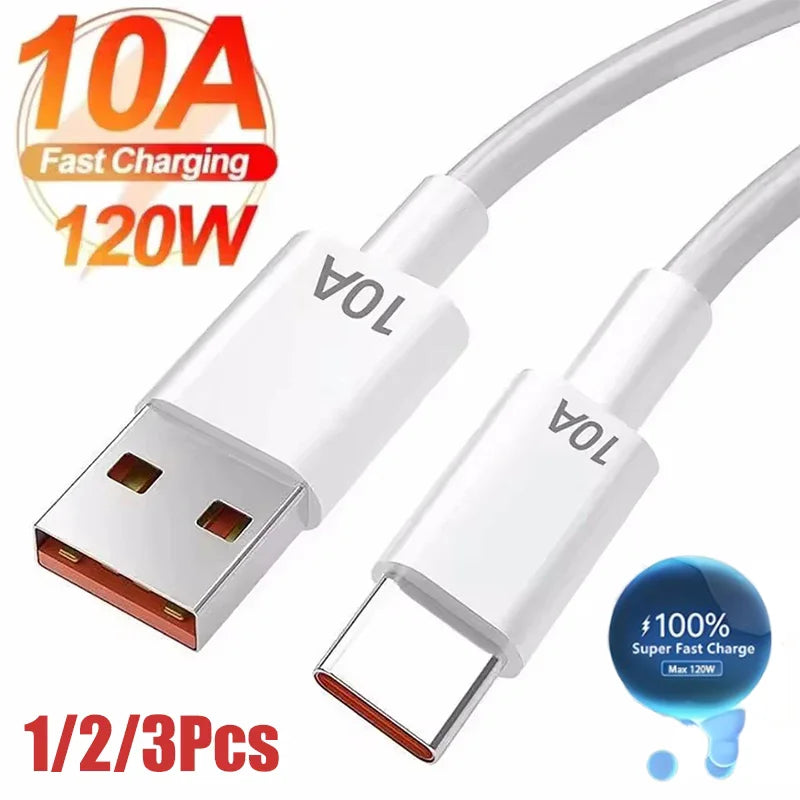 120W USB-C Fast Charging Cable 1/1.5/2M – Android Type-C USB Charging Cable SPOT
