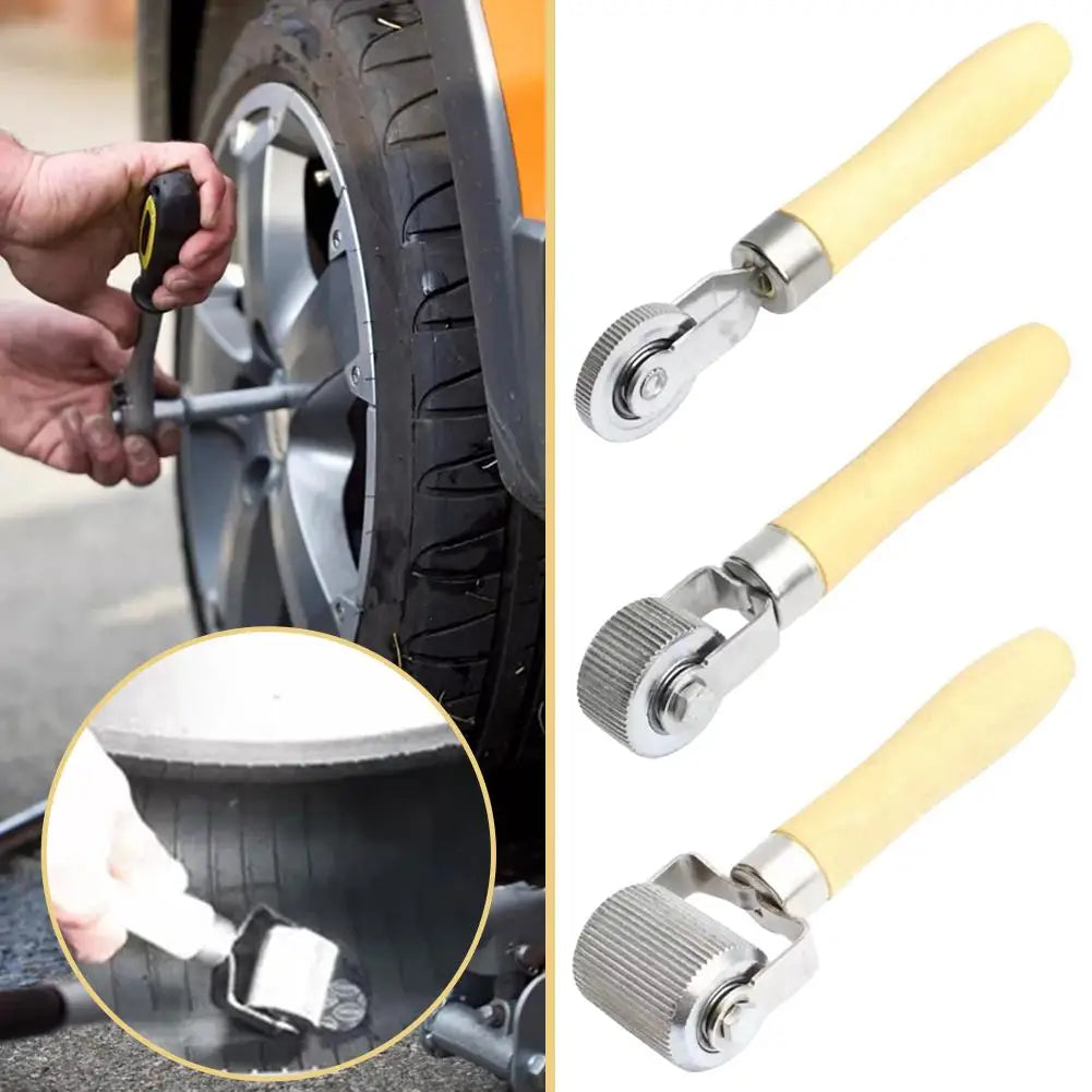 Tire Repair Patch Compaction Wheel Roller – Wooden Handle Tool Tire Repair Tool SPOT