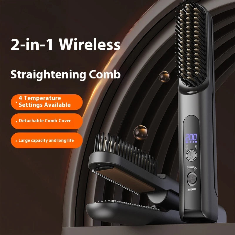 Wireless Hair Straightening Brush – Cordless, 5000mAh, 4 Heat Settings Hair Straightening Brush SPOT