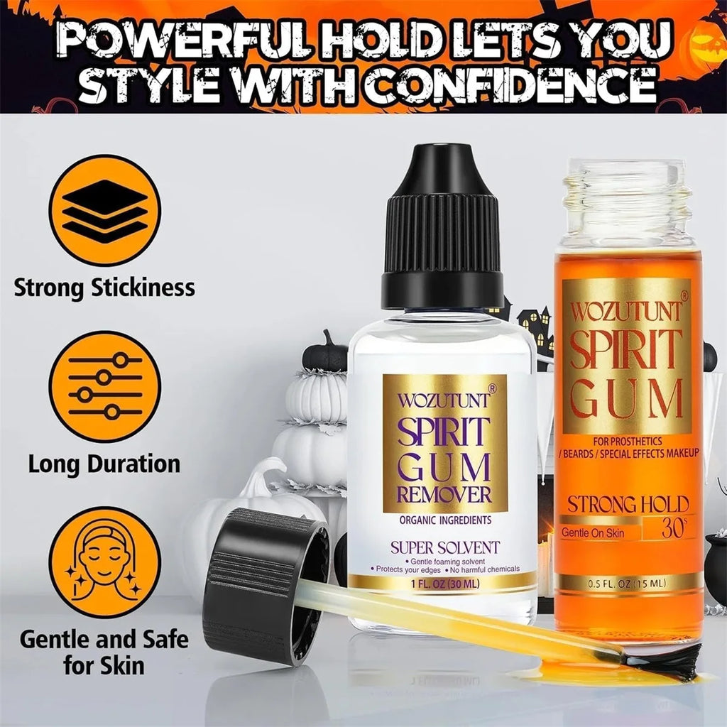 Spirit Gum Glue & Remover + Hair Wax Stick – 10-Pack Makeup Kit Costume Makeup Adhesive SPOT