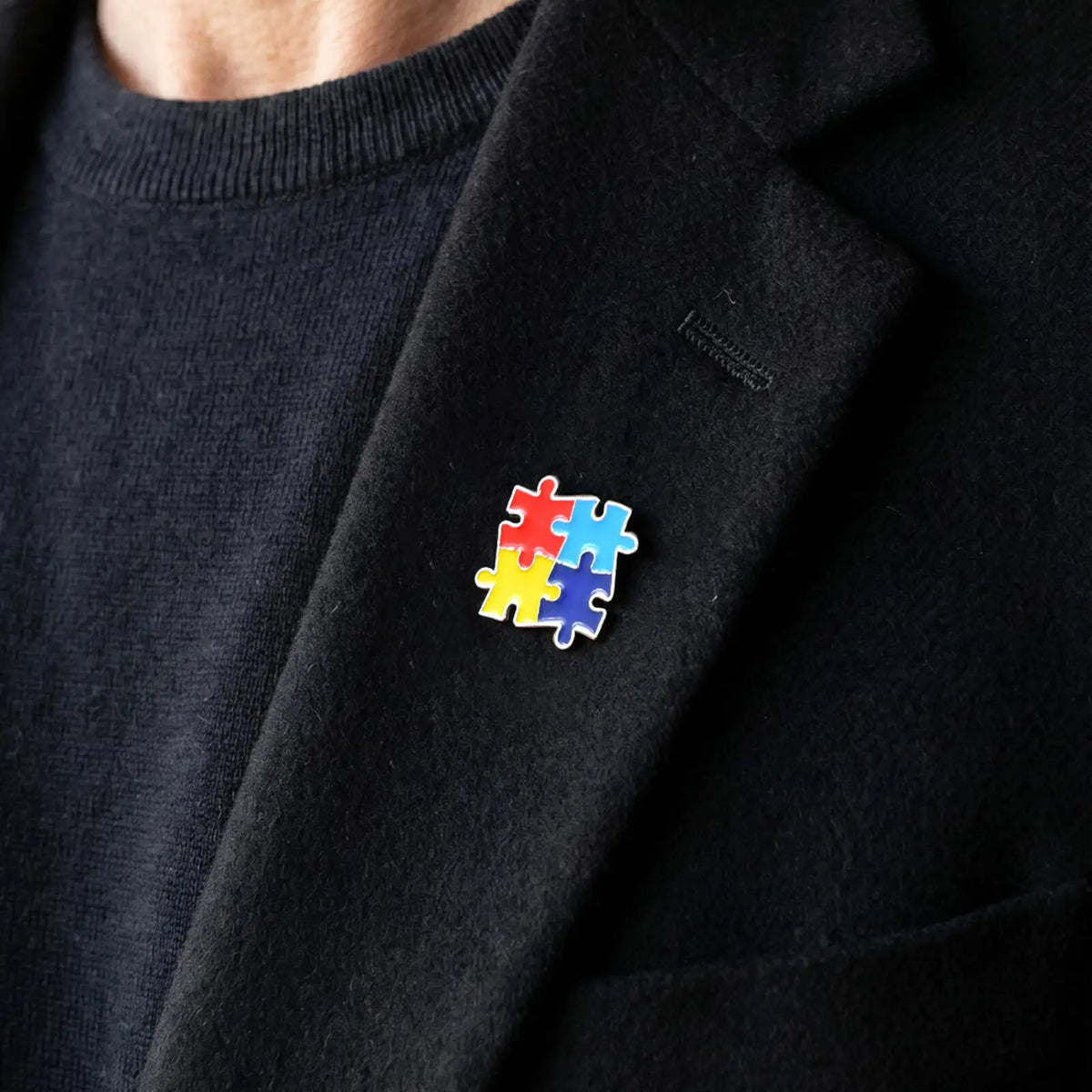 Colorful Jigsaw Puzzle Heart Enamel Brooch Pin | Awareness Gift Enamel Brooch Pin SPOT
