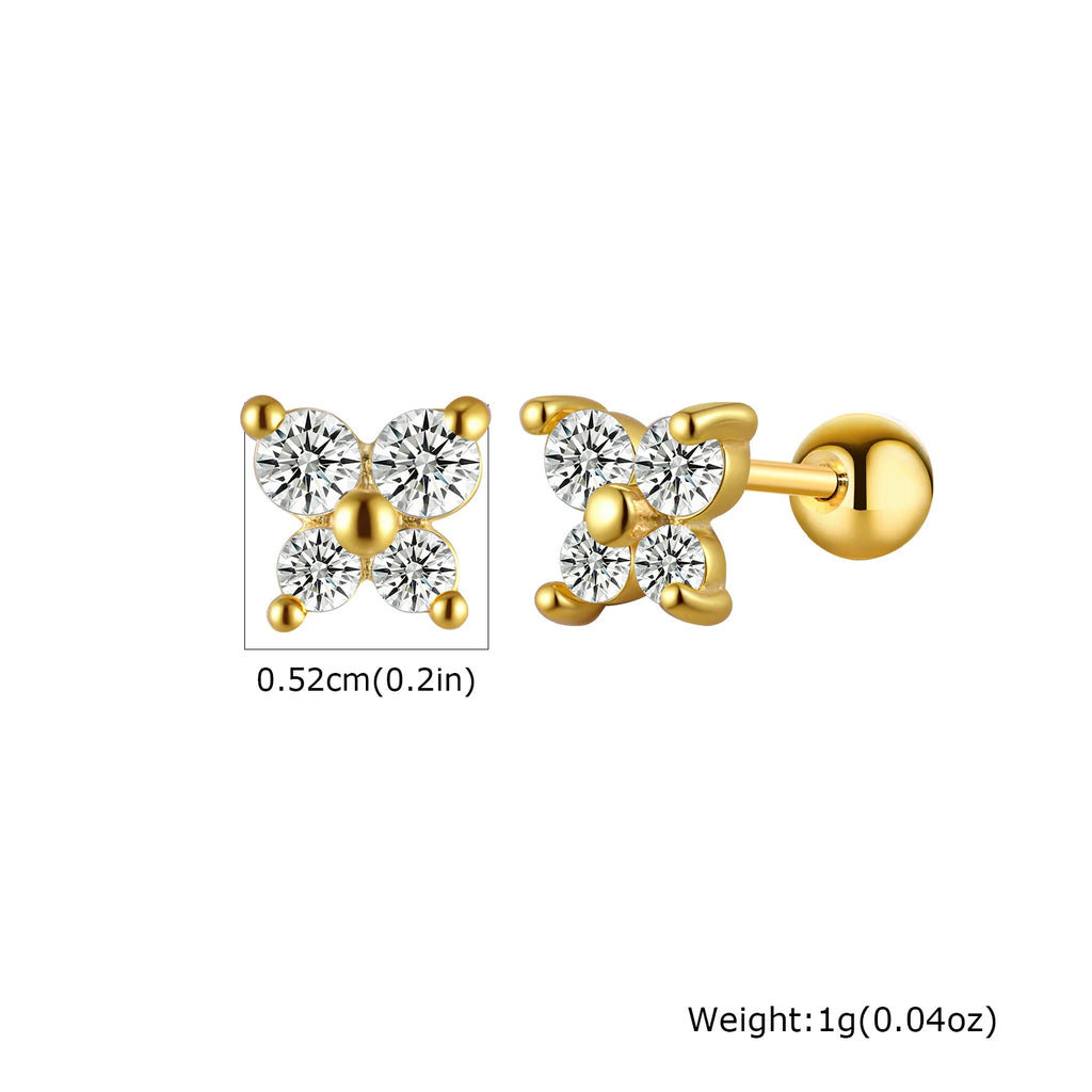 Butterfly CZ Stud Earrings – Hypoallergenic Stainless Steel Stud Earrings SPOT ES-780G04