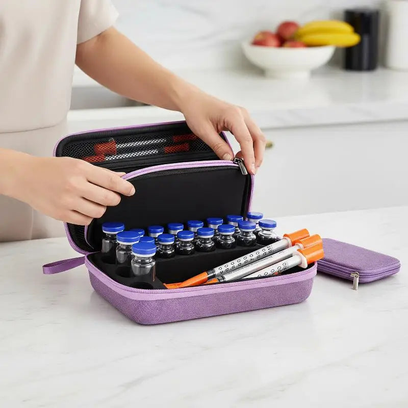 Hard Shell EVA Insulin Vial Storage Case | Travel Organizer Medical Storage Case SPOT